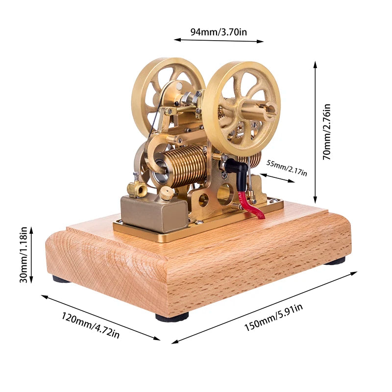 1.9cc Atkinson Cycle 4 Stroke Opposed Piston Petrol Engine Model