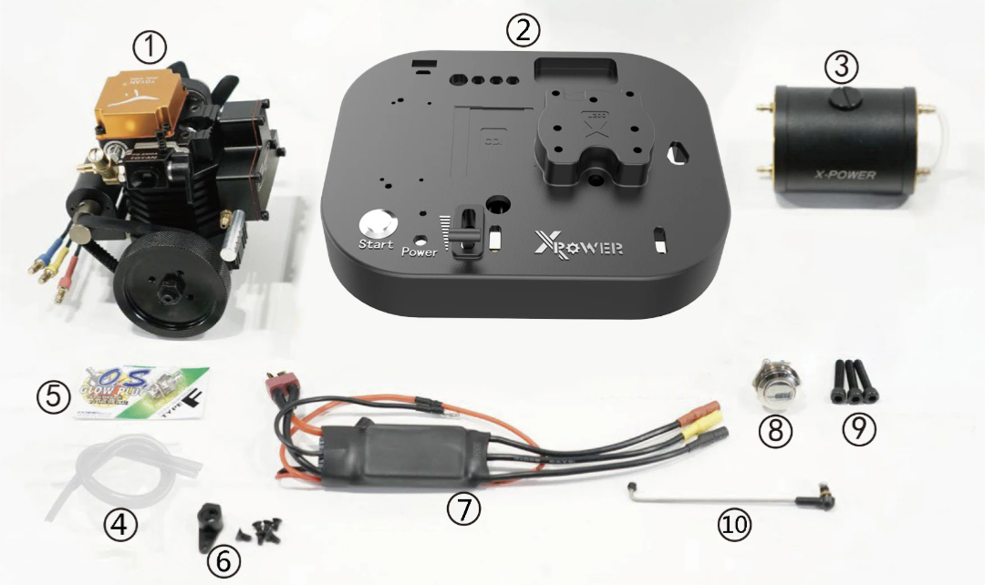 Single Cylinder Mini Petrol Engine - 4 stroke Model With Stand and Accessories - Complete Kit