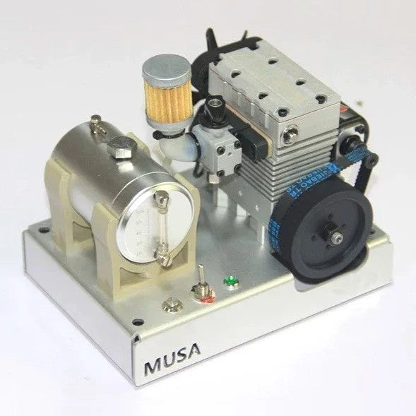 7cc MUSA 2 Cylinder Mini 4 Stroke Petrol Engine - DIY Model With Metal Stand and Accessories