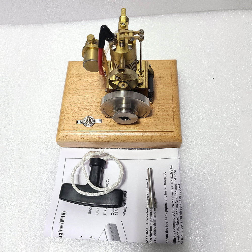 1.6cc 4 Stroke Gasoline Engine Model with a Wooden Base